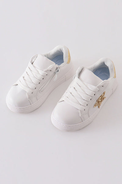 WHITE - GOLD STAR SNEAKER (GIRLS)