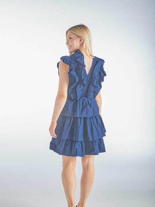 SIMPLY LAYERED DRESS - COBALT