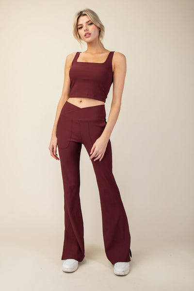 KAYLAN CROP TOP - WINE