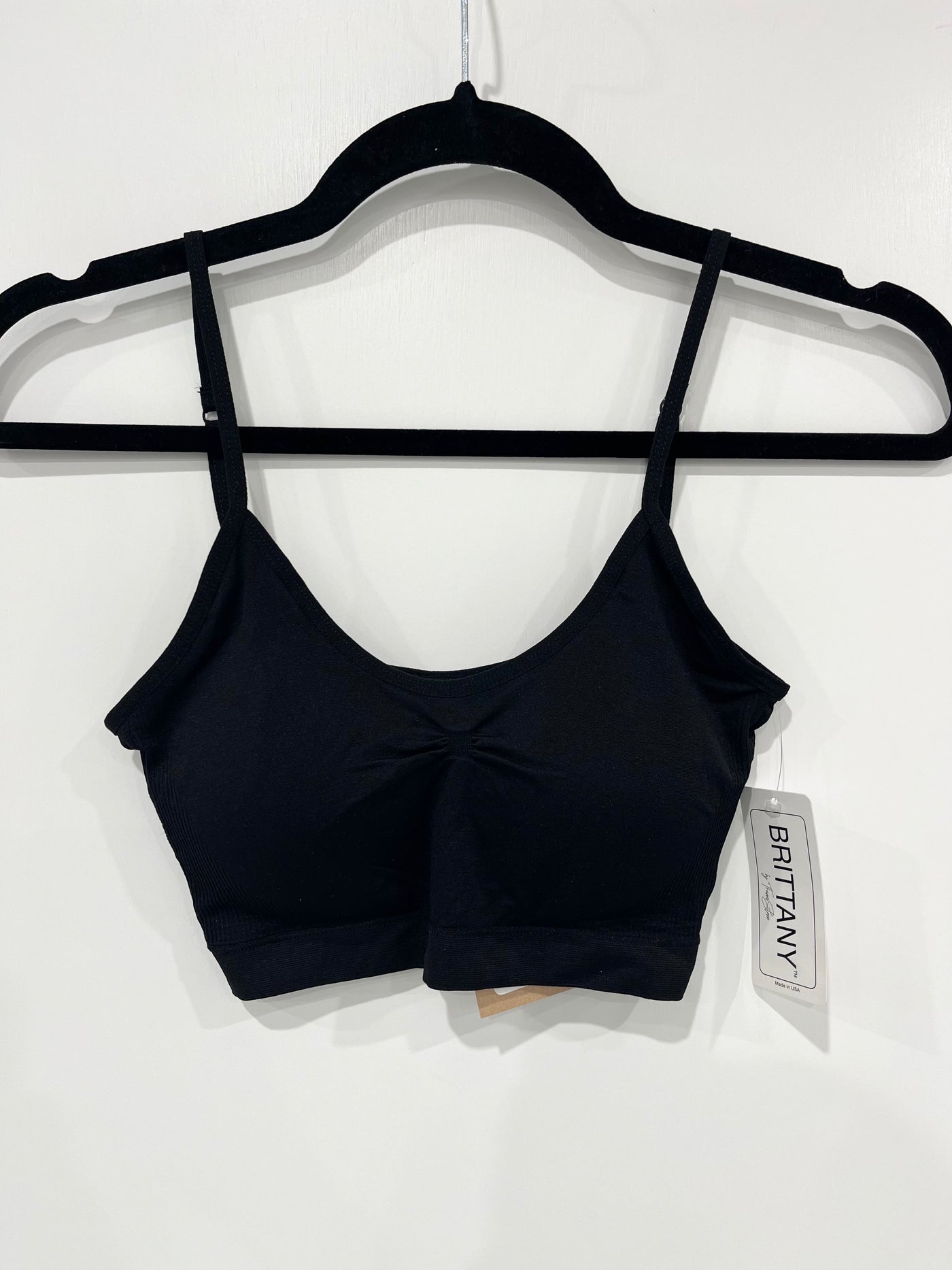 ROUCHED BRALETTE - BLACK