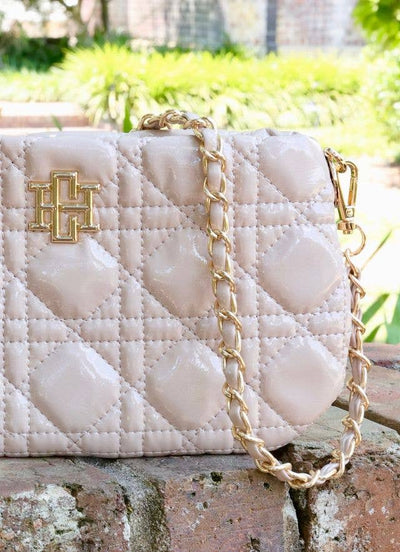 Livi Quilted Crossbody Nude Patent