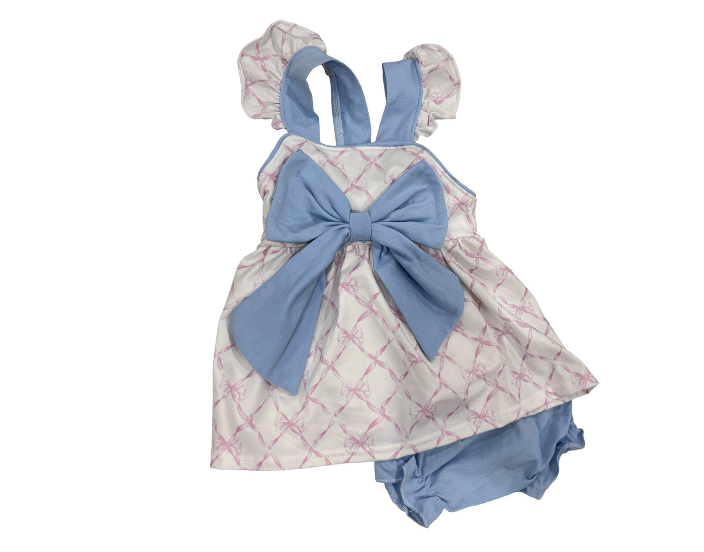 PINK BOW RUFFLE DIAPER SETS