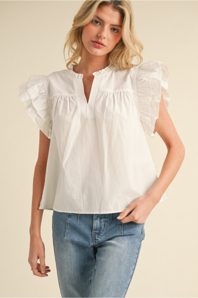 SARA TOP -OFF WHITE