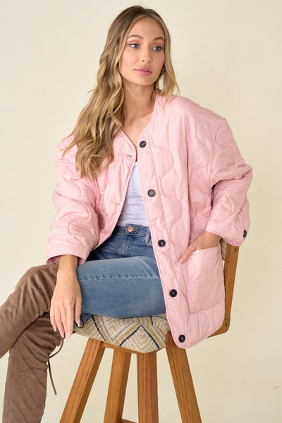 QUILTED JACKET - PINK