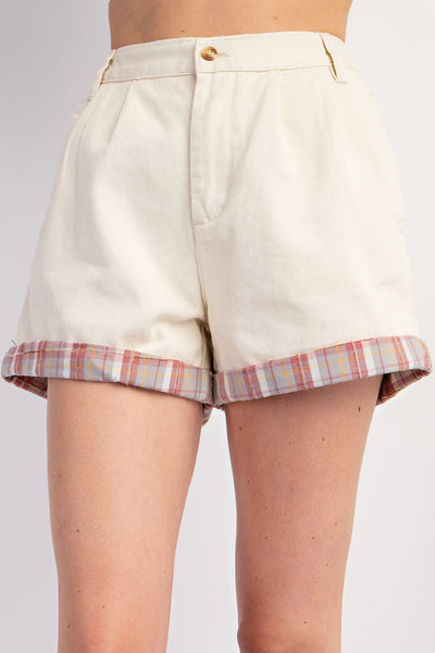 ROLLED UP SHORTS - KHAKI