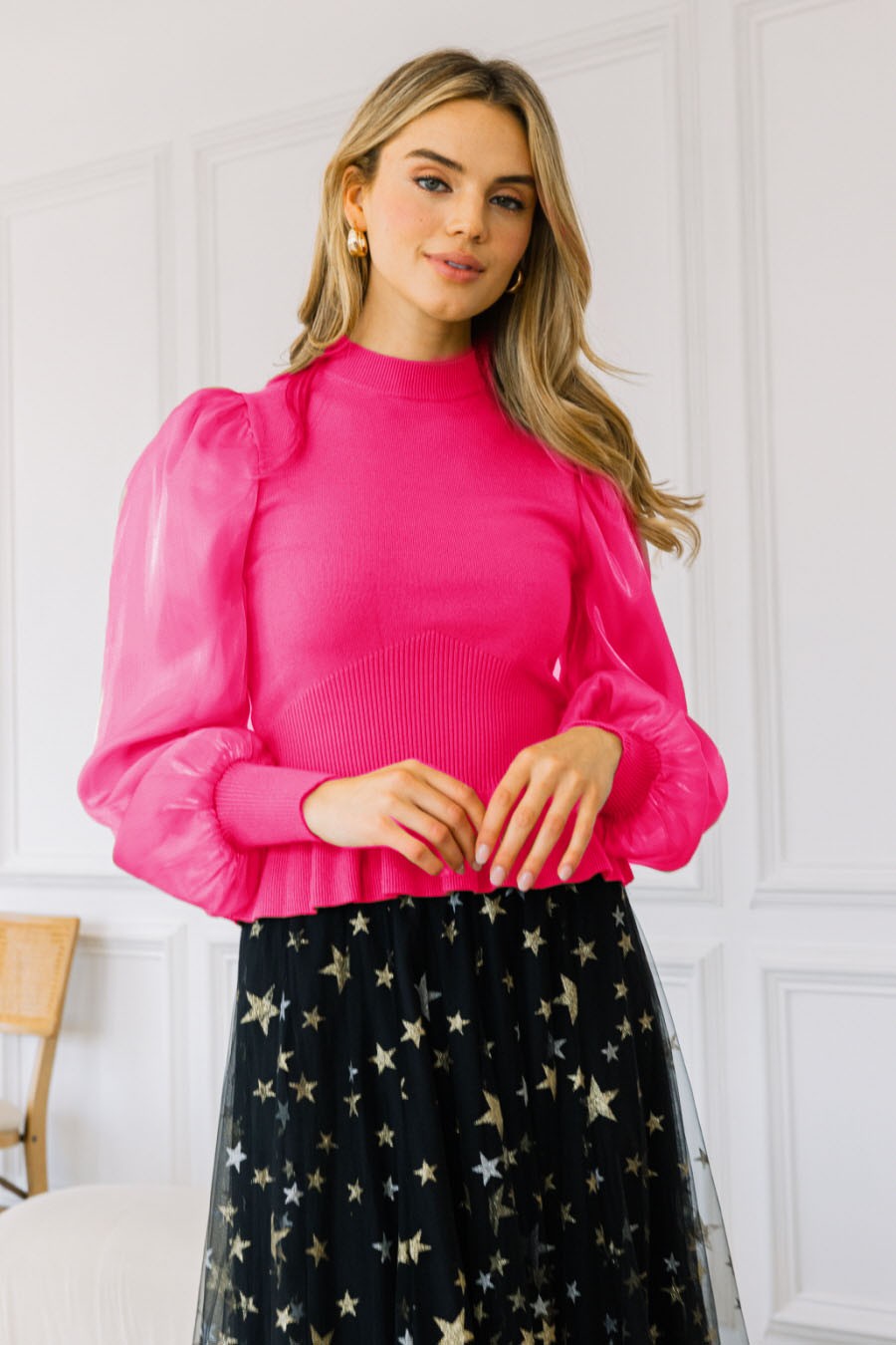 SHEERLY PINK TOP