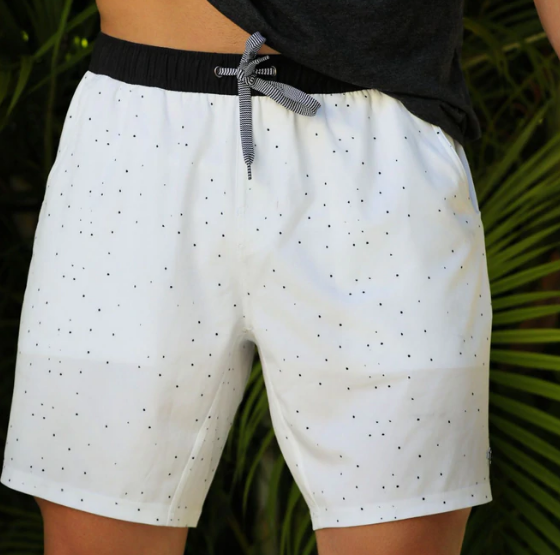 ATHLETIC SHORTS - HEATHER WHITE SPECKLED