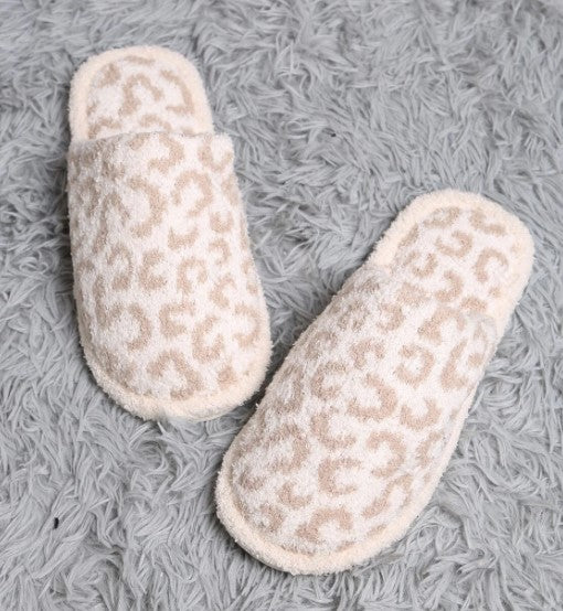 LEOPARD SLIPPERS - BEIGE