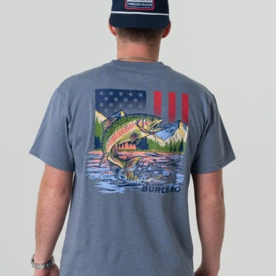 SS - Patriotic Scenic Fish - Heather Blue Jean