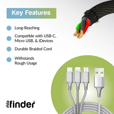 10 FT 3 IN 1 CHARGING CABLE