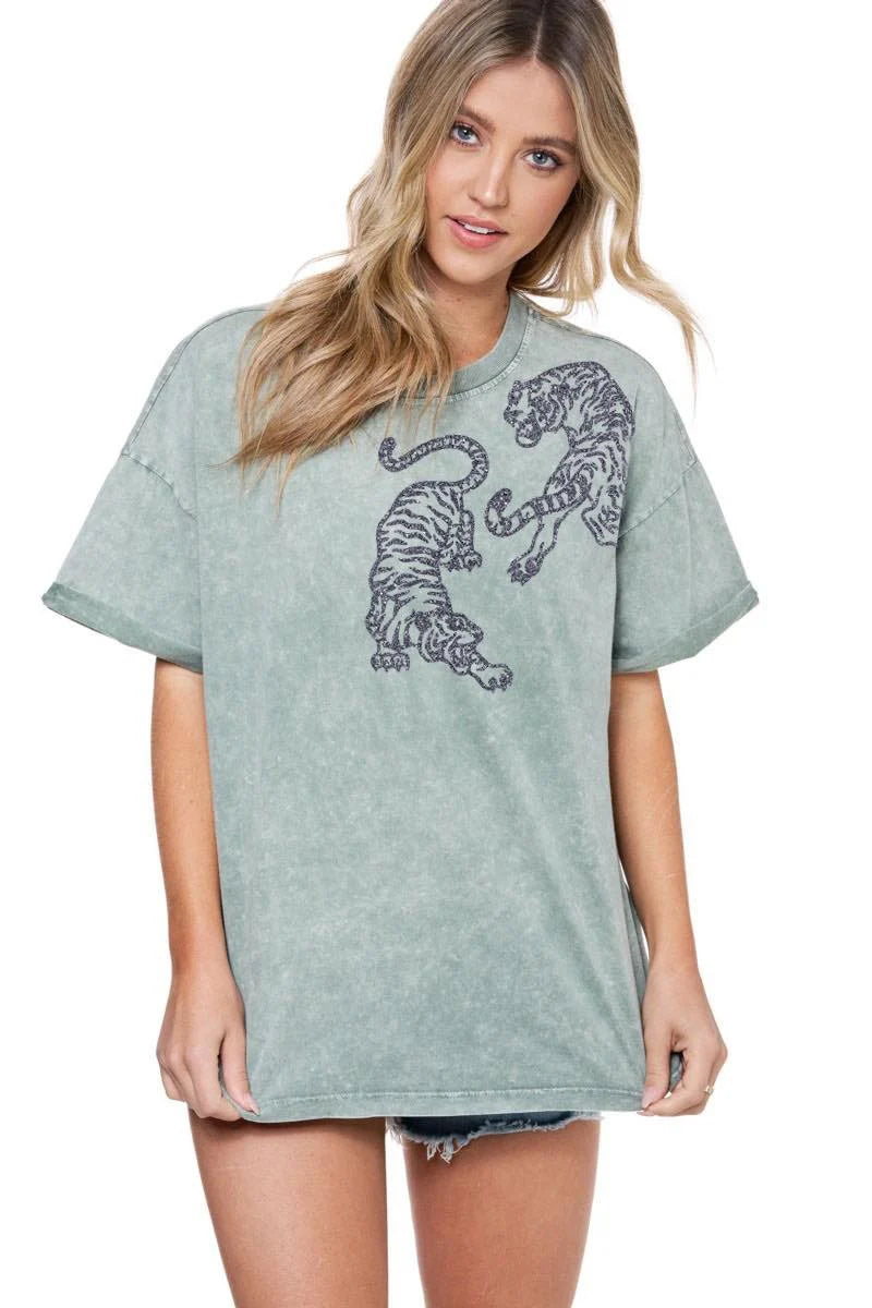 GLITTER TIGERS TEE