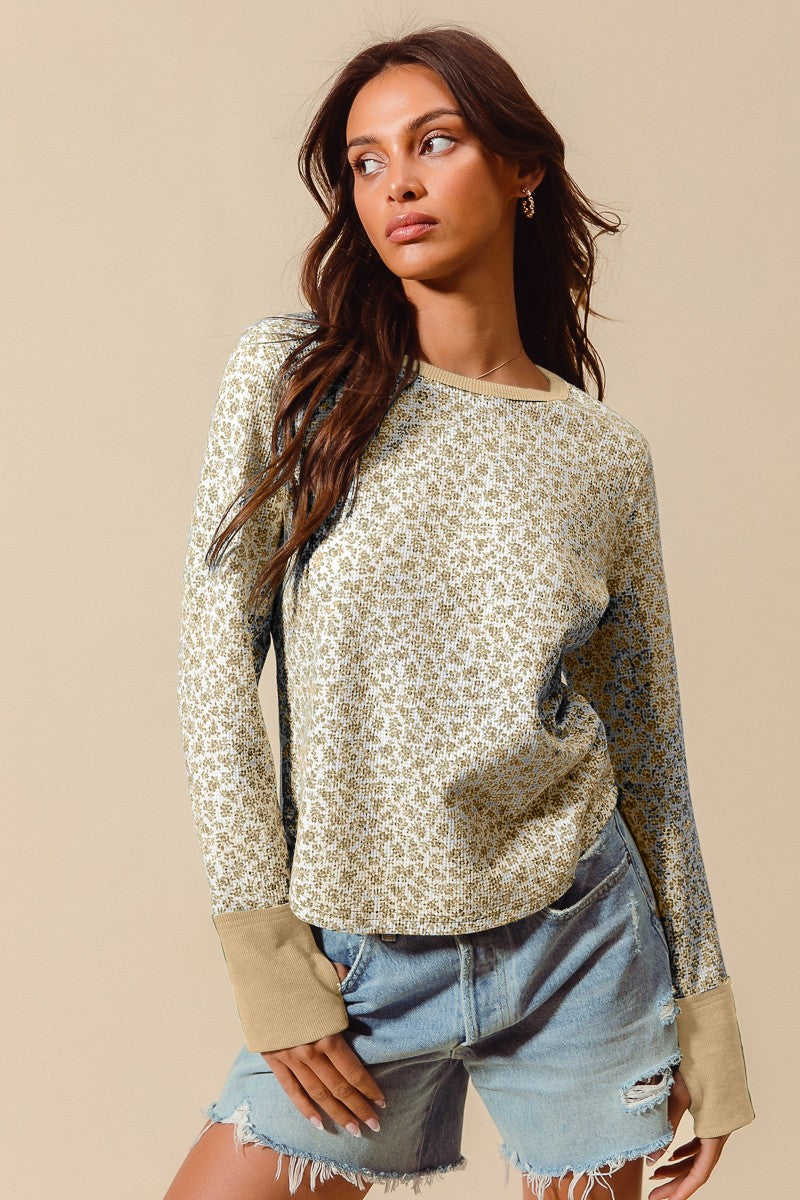 RALL TOP - TAUPE/IVORY