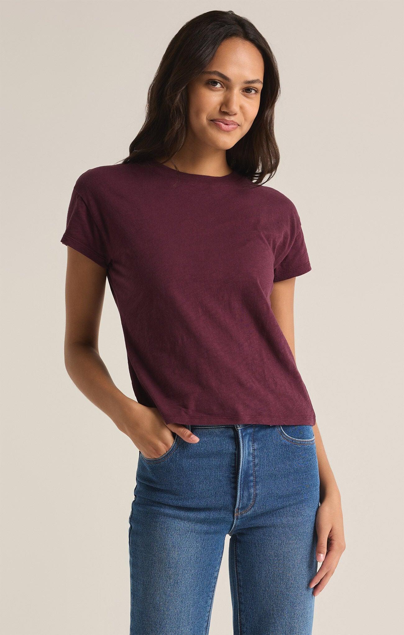 MODERN SLUB TEE - MAROON