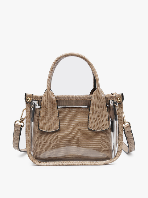 STACY CLEAR SATCHEL - TAUPE