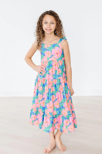 Luau Floral Ruffle Maxi Dress