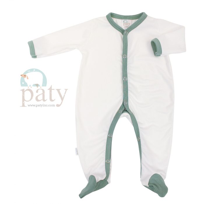 PATY BAMBOO FOOTIE - TRIM SAGE