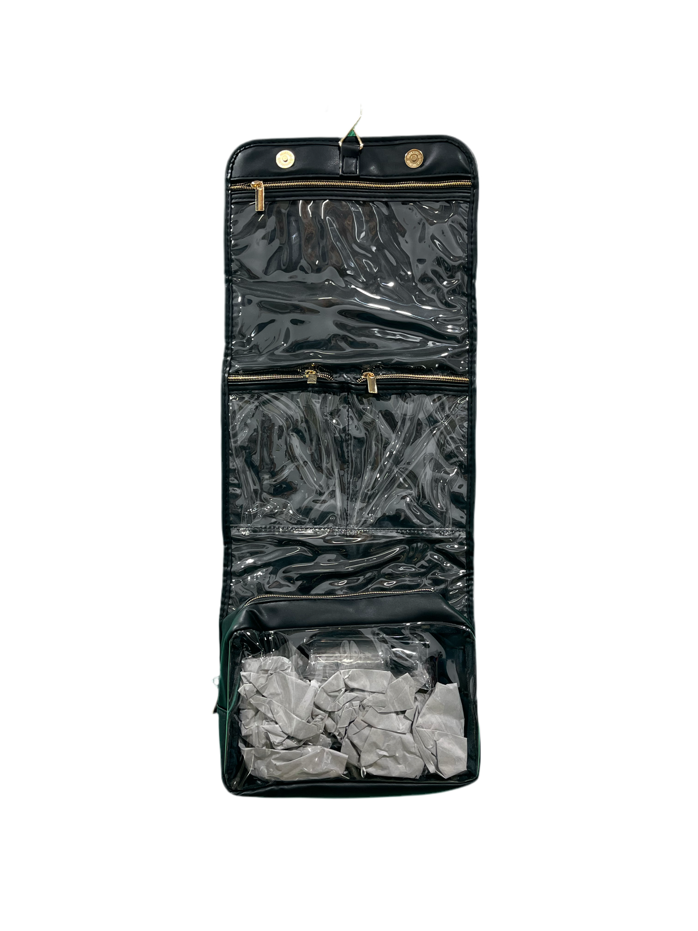 QUILTED HANGING TRAVEL BAG - BLACK