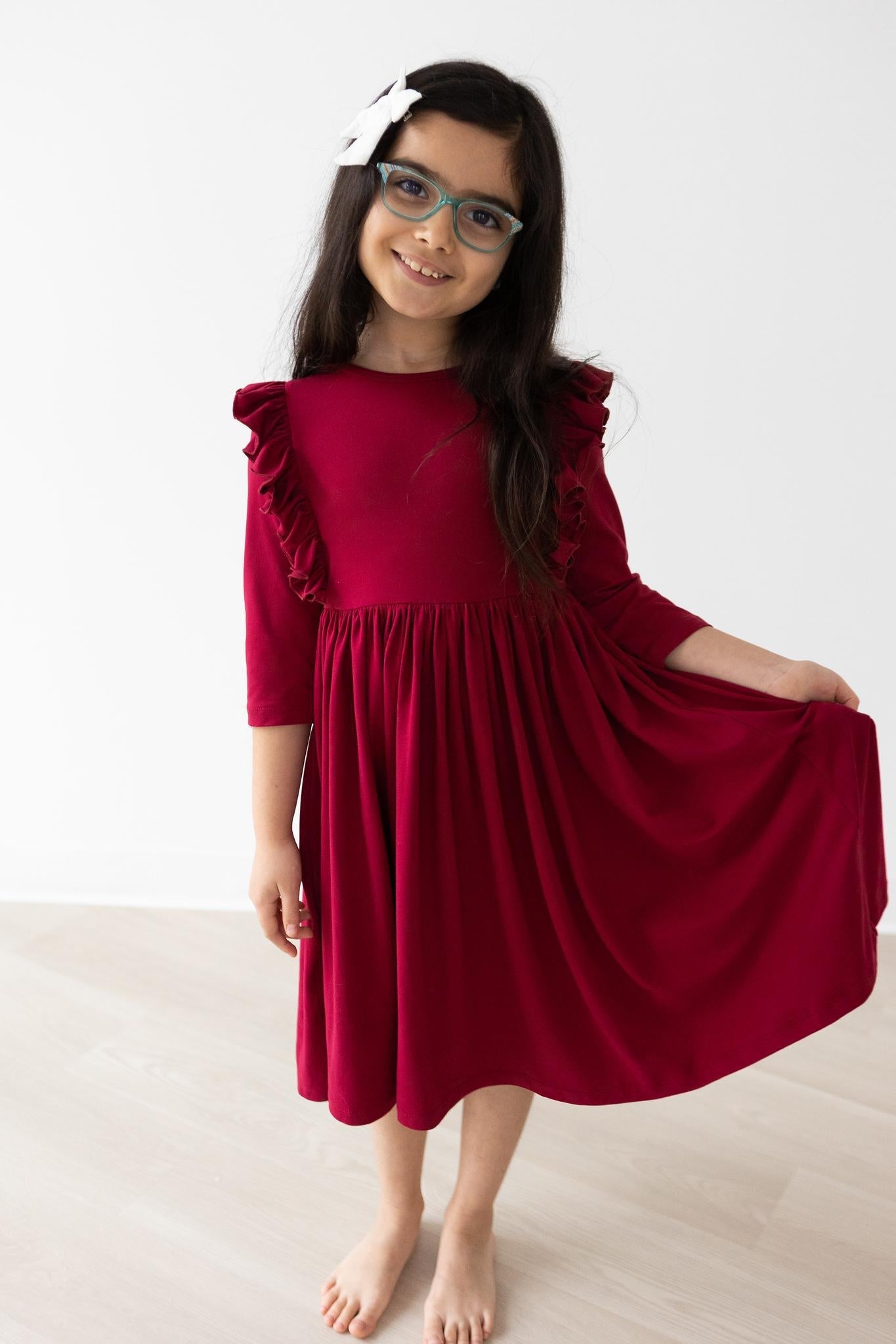 BURGUNDY TWIRL DRESS