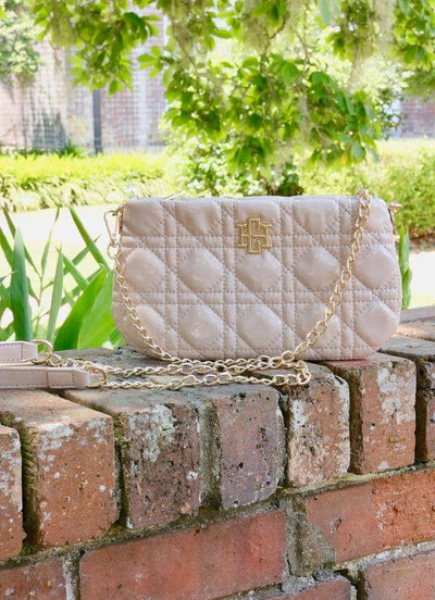 Livi Quilted Crossbody Nude Patent