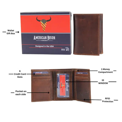 BISON OIL TRIFOLD WALLET