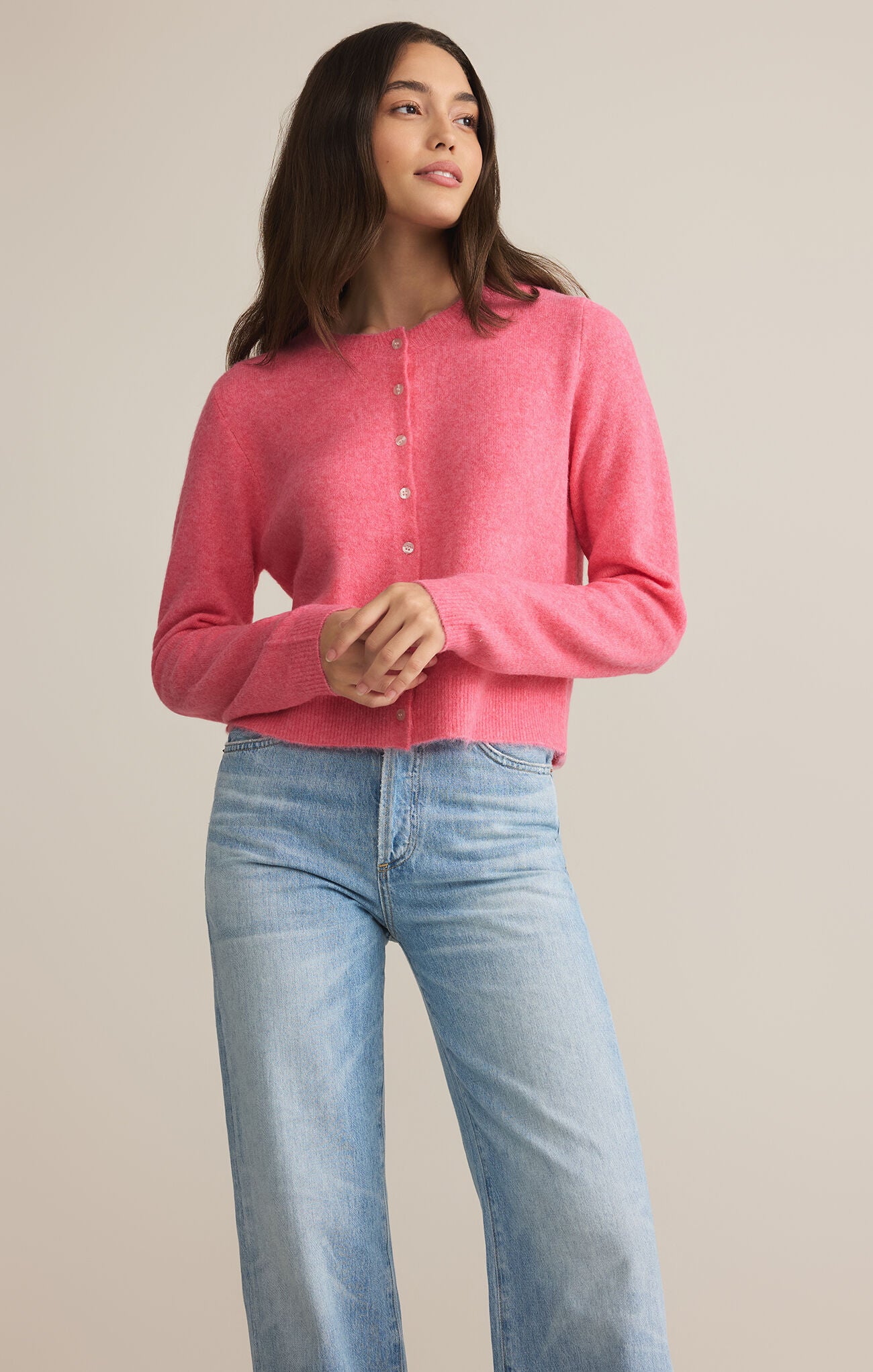 MEDINA CARDIGAN - DISCO PINK