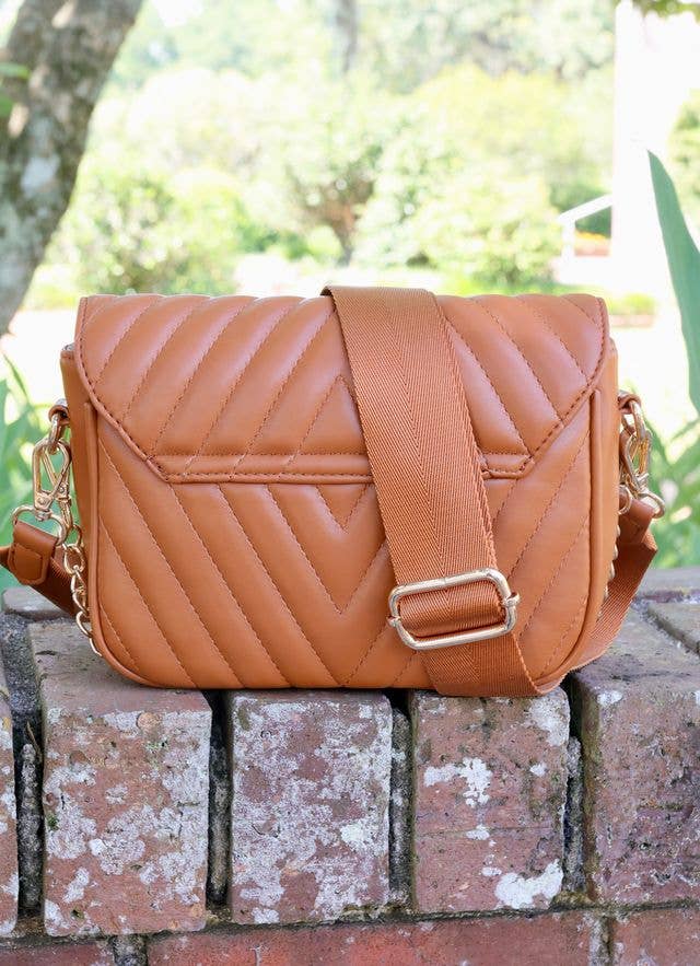 Angela   Crossbody CAMEL V QUILTED