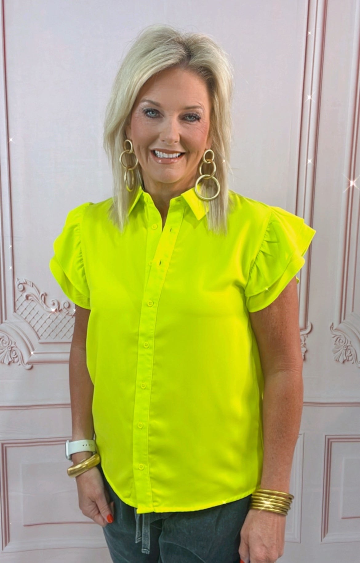 YELLOW FLUTTER TOP