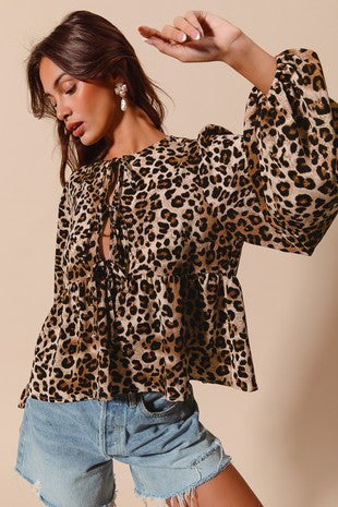 WHITNEY LEOPARD BLOUSE