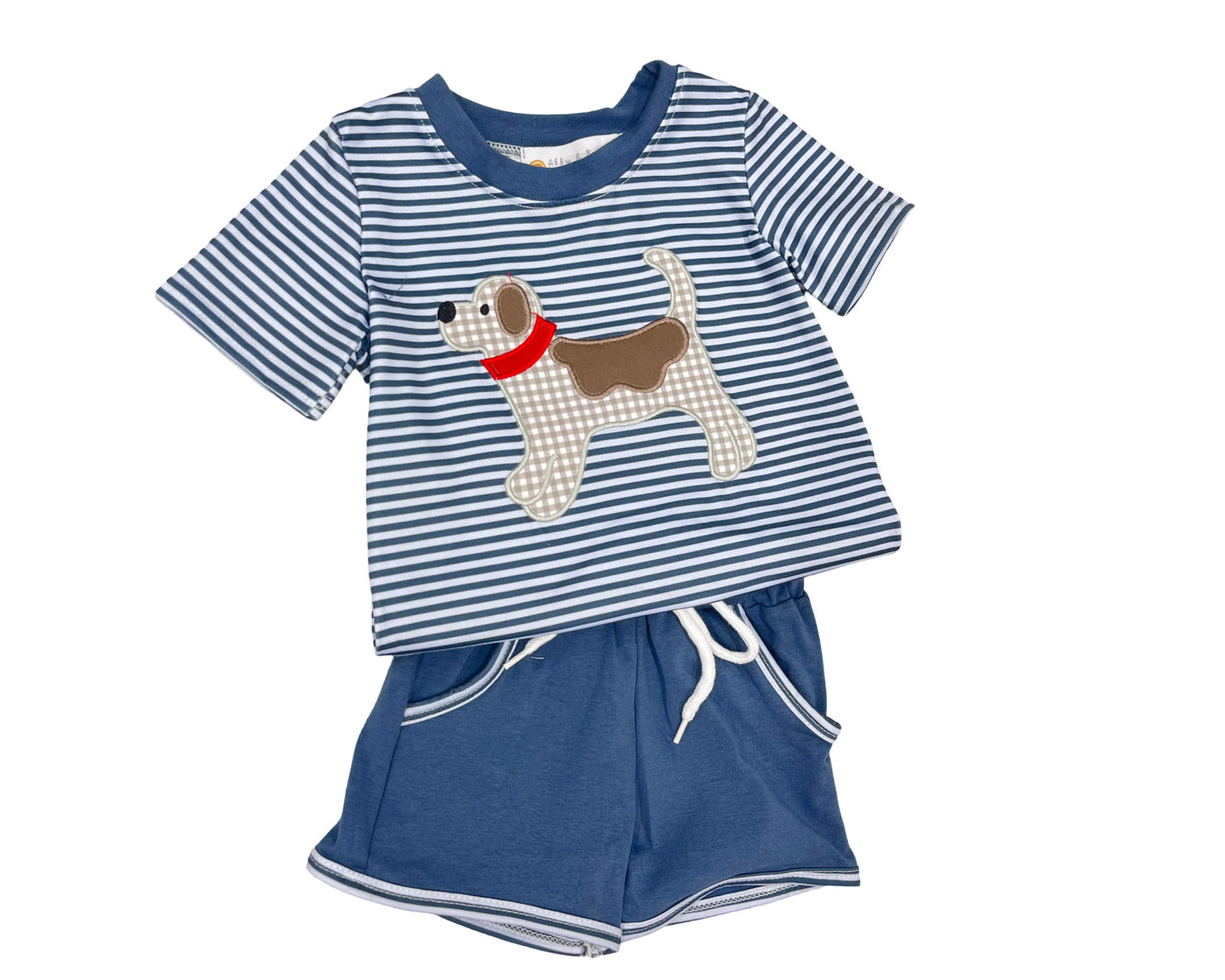 NAVY PUPPY SHORTS SET