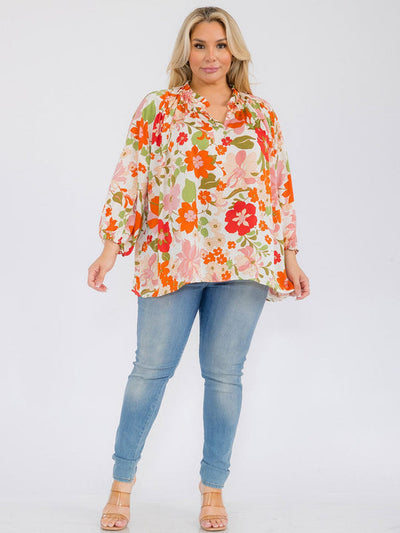 JULIE FLORAL TOP (PLUS)