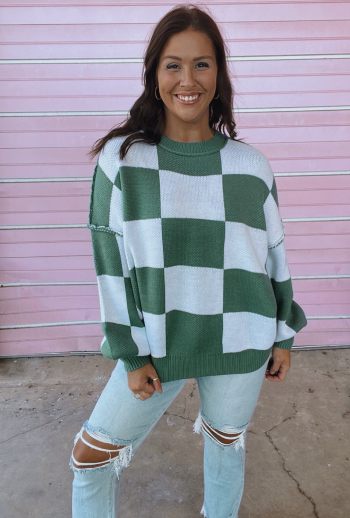 ANGELA CHECKERED SWEATER