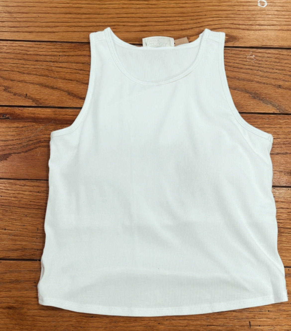 RACERBACK RIB TANK -WHITE