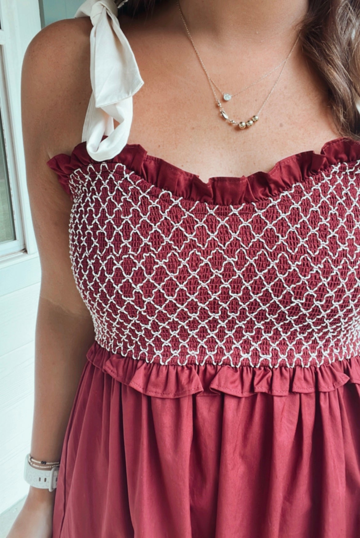 SMOCKED DETAIL DRESS