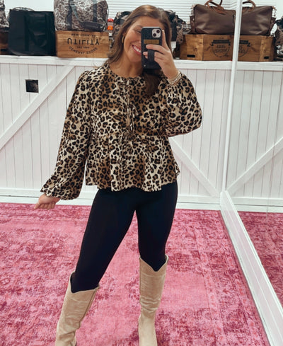 WHITNEY LEOPARD BLOUSE