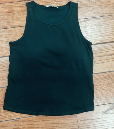 RACERBACK RIB TANK -BLACK