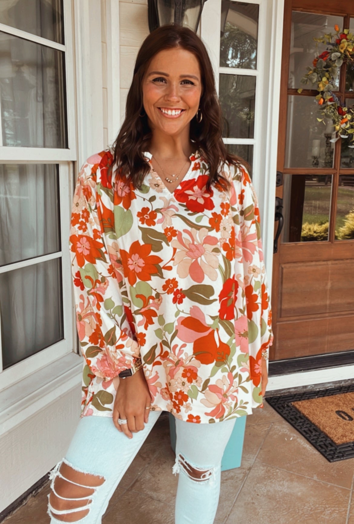 JULIE FLORAL TOP (PLUS)