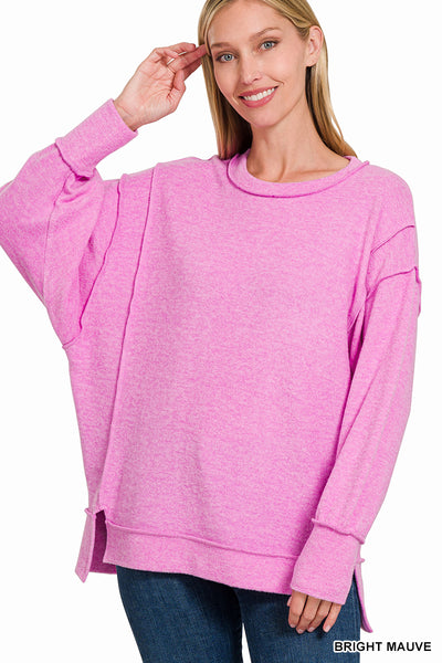 KAYLAN MELANGE SWEATER -BRIGHT MAUVE