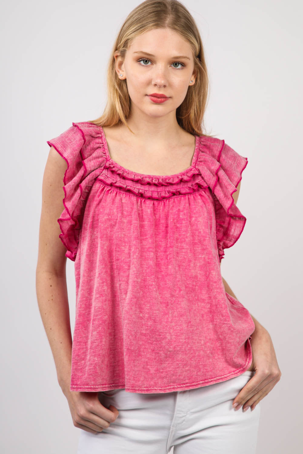 CARNEY RUFFLE TOP (PLUS)