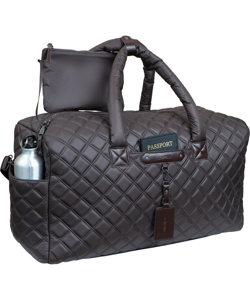 Quilted Nylon Duffel Bag - CHOCOLATE