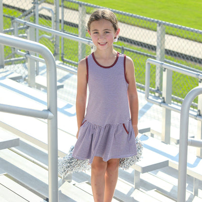 BOW BACK CHEER DRESS - MAROON