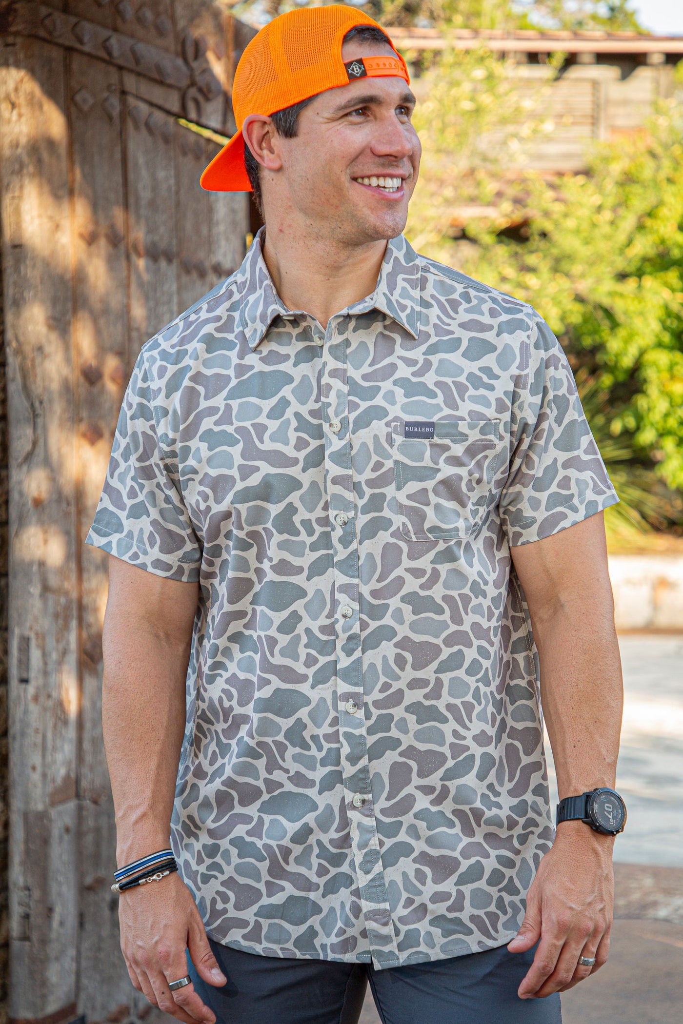 PERF BUTTON UP - CLASSIC DEER CAMO