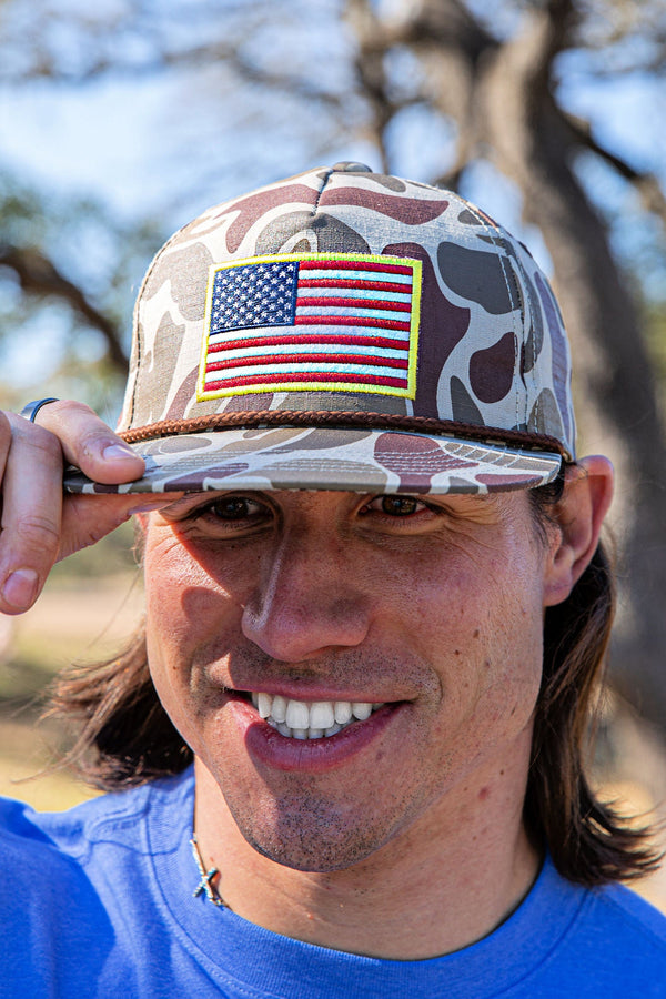 CAMO AMERICAN FLAG CAP