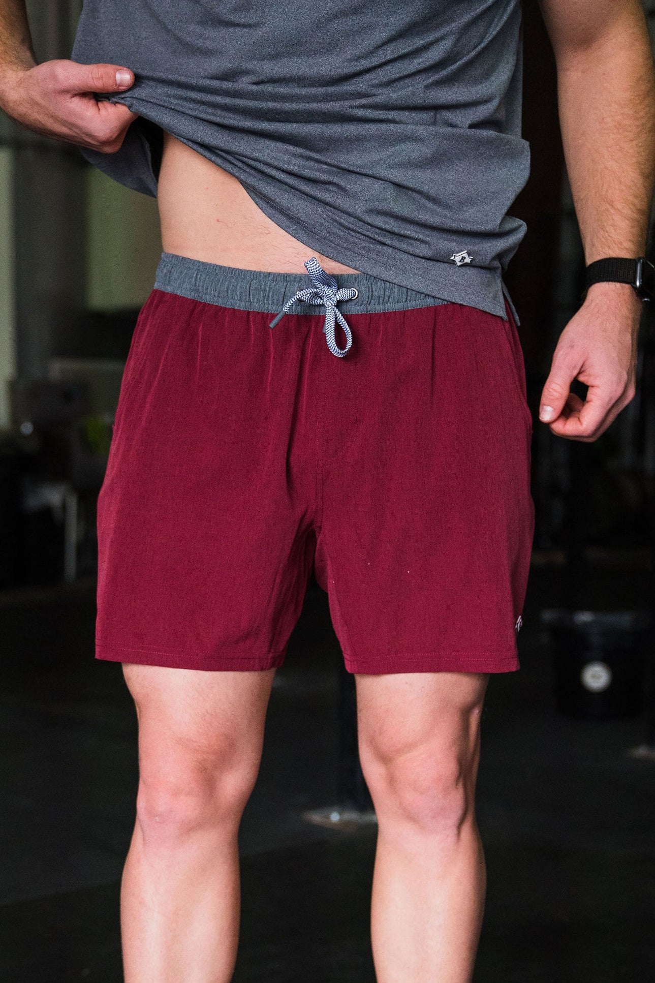 ATHLETIC SHORTS - MAROON-WHITE CAMO