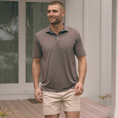 Lisbon Heather Performance Polo - DK GRAY