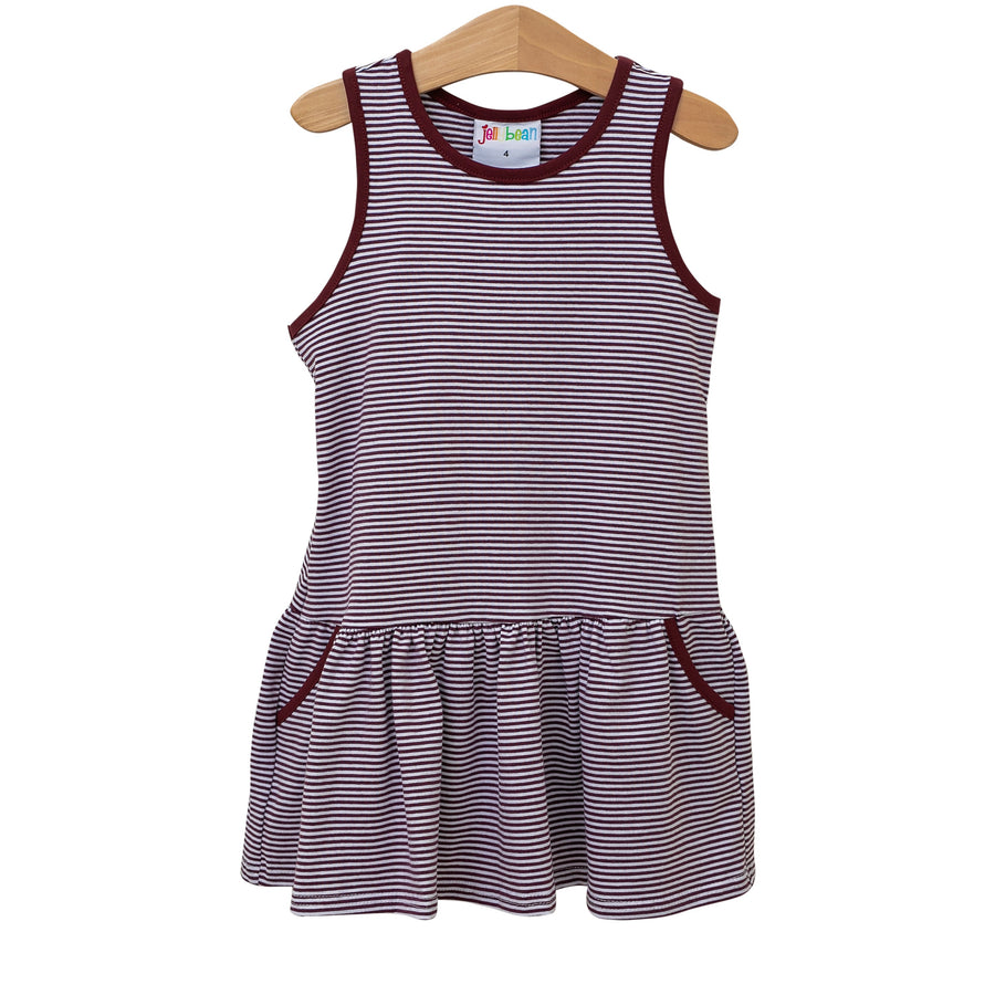 BOW BACK CHEER DRESS - MAROON