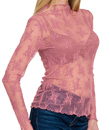 TAMMY LACE TOP - LT ROSE