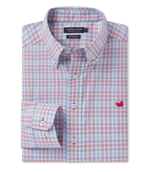 SM ODESSA SHIRT - NAVY/RED