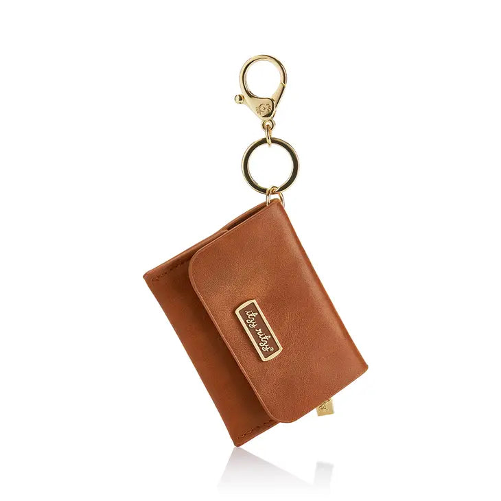 Cognac Itzy Mini Wallet™ Card Holder & Key Chain Charm
