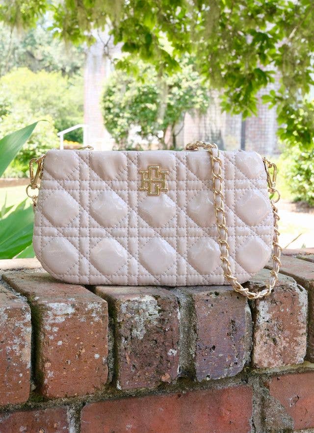 Livi Quilted Crossbody Nude Patent