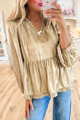 BRANTLEY METALLIC BLOUSE